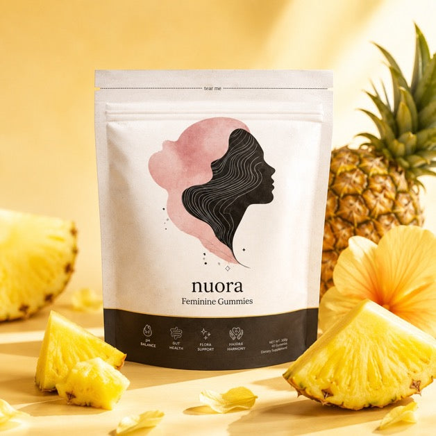Nuora feminine probiotic gummies with pineapple